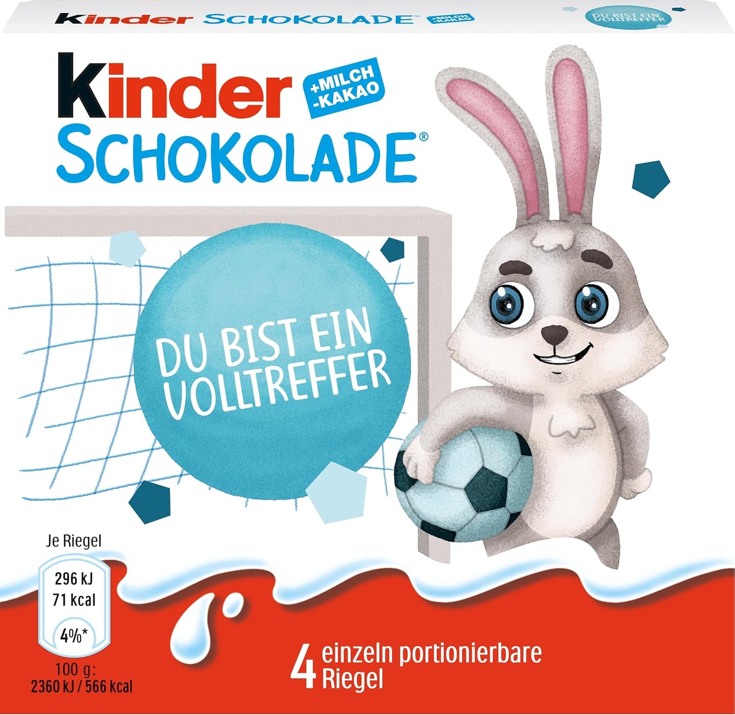 Kinder Chocolate (20 x 50 g) – Cadeau de Saint-Valentin pour elle et lui, bonbons Carnaval et Mardi Gras – Barres de chocolat au lait fourrées – 20 paquets de 4 barres individuelles chacune