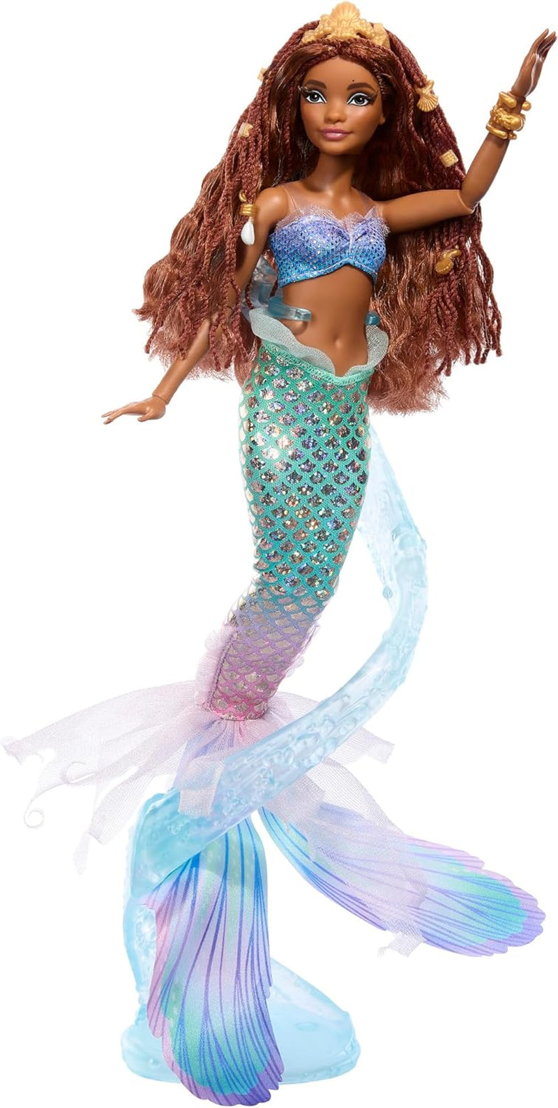 Mattel Disney Ariel La Petite Sirène – Poupée Sirène de luxe avec perles de cheveux et support de poupée pour un jeu et une exposition imaginatifs, pour les enfants de 3 ans et plus, HNF42