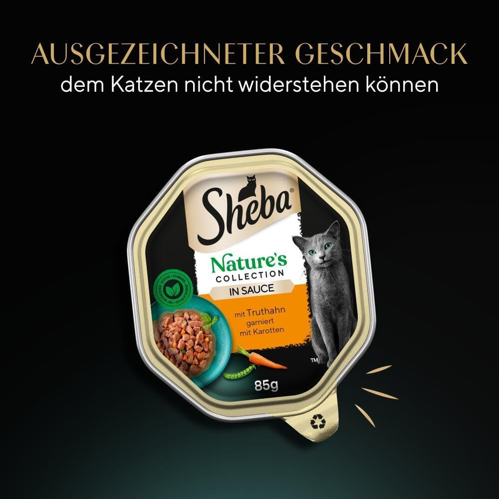 Hrană umedă pentru pisici SHEBA, Colecția Nature's în sos cu curcan, 2 x 11 x 85g