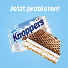 Yaourt – 4 x 200 g – Tranches de gaufrettes fourrées à la crème de yaourt et nougat, noisettes et cacao