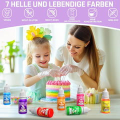 Colorant alimentaire en gel - Fidton 7 couleurs colorant alimentaire hautement concentré, décorations de gâteaux fondants comestibles, colorant alimentaire pour œufs, beignets, macarons - 10 ml