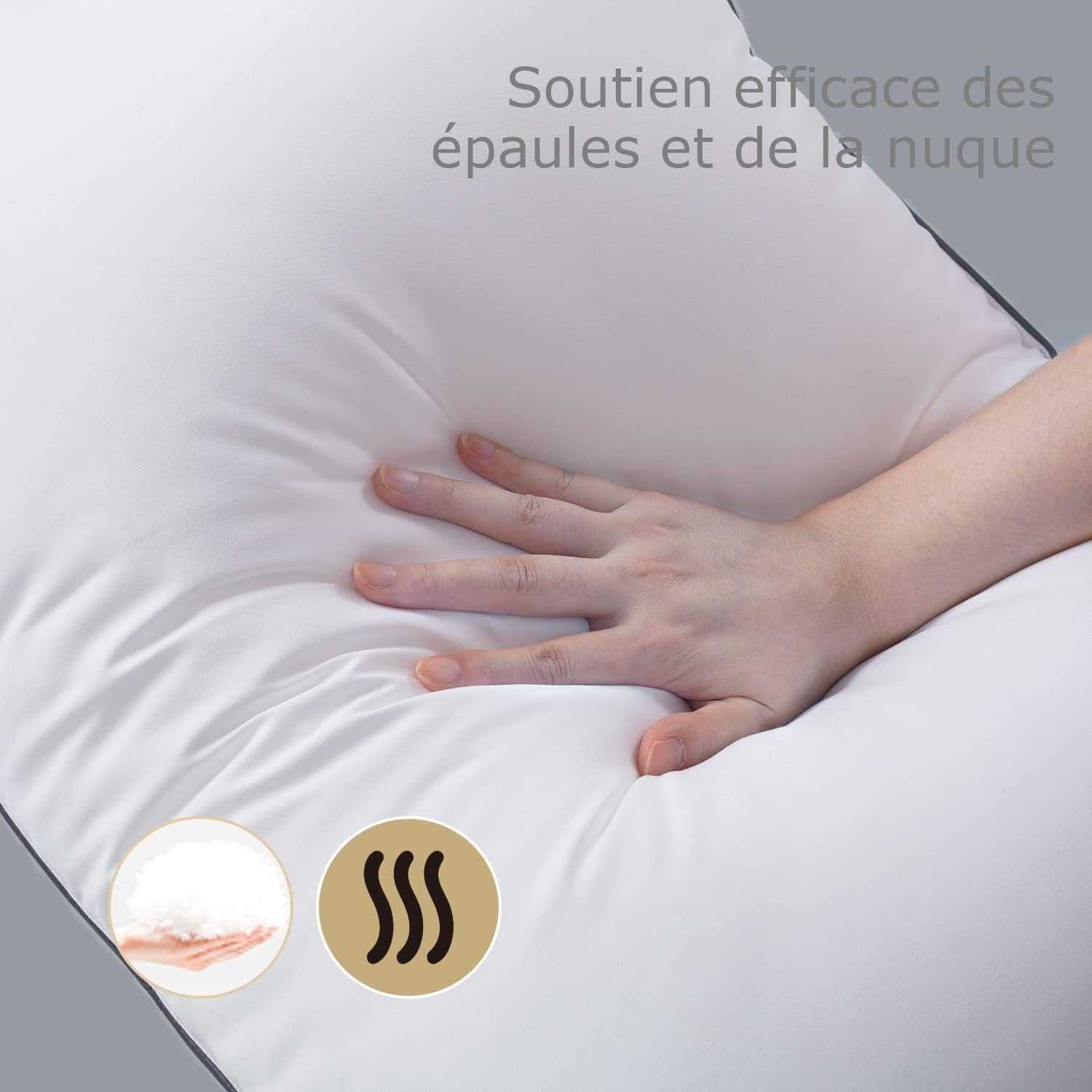 Oreiller Bedstory, 50 x 70 cm, 2 pièces, résistant aux morsures, respirant la transpiration, hypoallergénique, garnissage : 100 % fibre de polyester, ultra confort et douceur et excellent maintien Naty Shop Oreillers standards