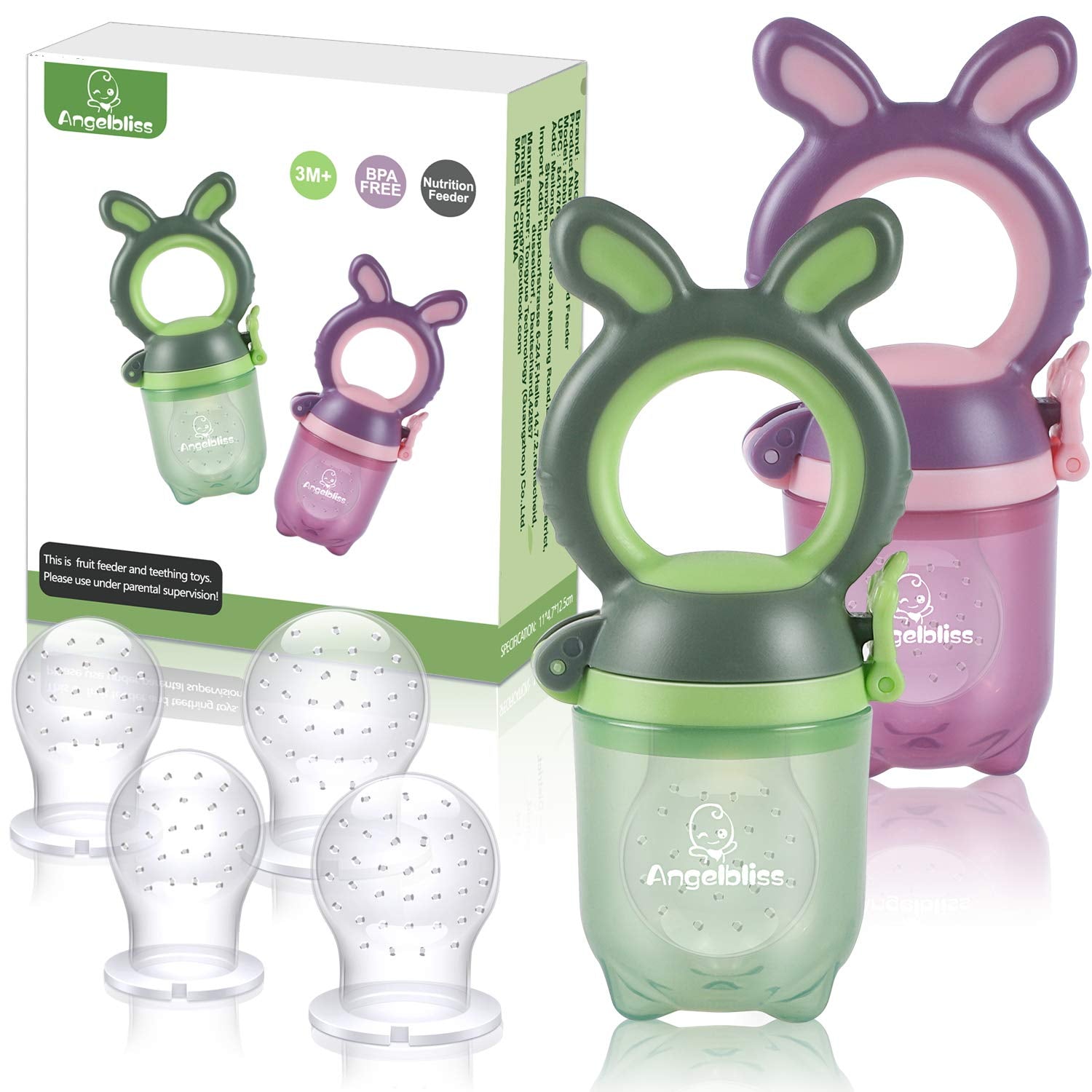 Tétine Pour Bébé/Tétine à Fruit/Tetine Grignoteuse Bebe/Tétine D'alimentation Pour Bébé - Toy de Dentition Pour Bébé, Sans BPA (Pack de 2)