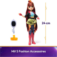 Unicorn Academy Valentina Doll - la poupée originale de la populaire série Netflix, de 24 cm de haut, avec cheveux naturels, vêtements et accessoires amovibles, pour les enfants à partir de 4 ans