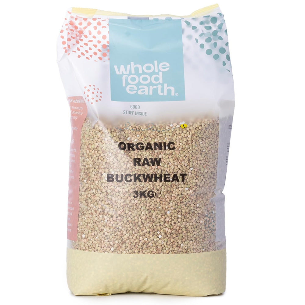 Sarrasin biologique Wholefood Earth - 3 kg - Sans OGM - Végétalien - Riche en fibres - Certifié biologique