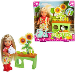 Simba Evi Love Garden, poupée dans le jardin avec des betteraves et des pierres précieuses pour les enfants, y compris un petit jouet, poupée de jeu 12 cm, à partir de 3 ans