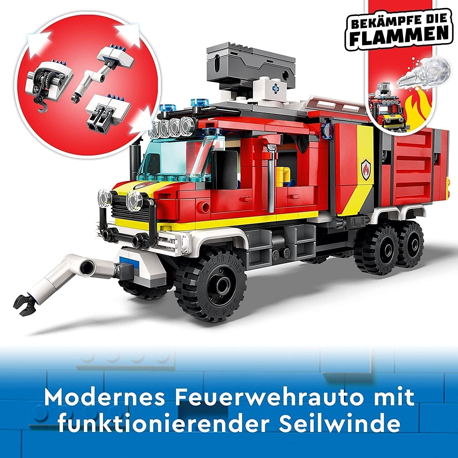 LEGO 60374 Véhicule de commandement des pompiers de la ville, camion de pompiers moderne, jouet avec drones de lutte contre l'incendie, figurines pour enfants, ensembles de construction Besuche den LEGO-Store