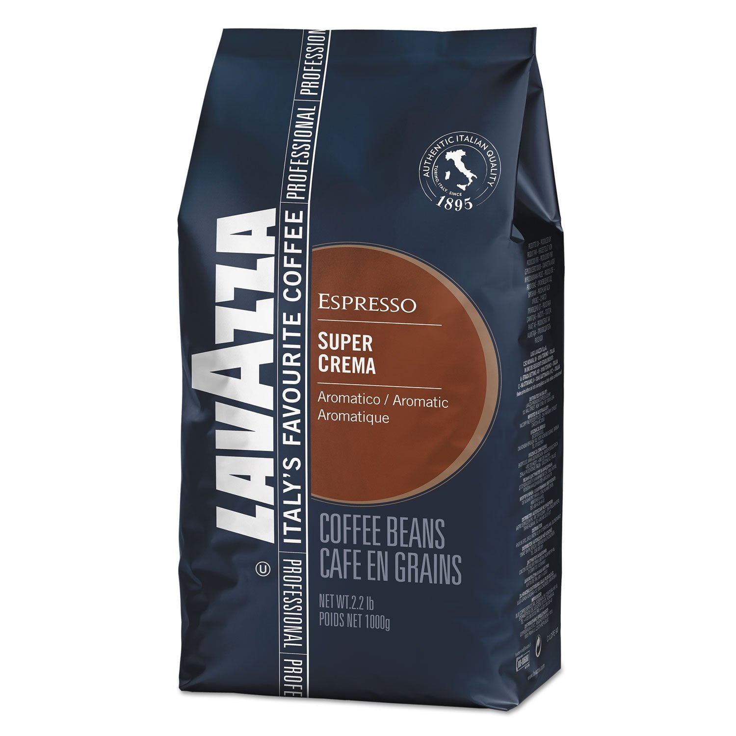 Café Lavazza Espresso Super Crema, grains entiers, café moulu, 1000g