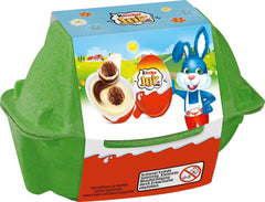 Kinder Joy pack de 2 - Une moitié avec une délicieuse crème de lait et de cacao et des boules croquantes, et l'autre moitié avec une belle surprise - Chocolat de Pâques, bonbons de Pâques - Cadeau de Pâques - 40g