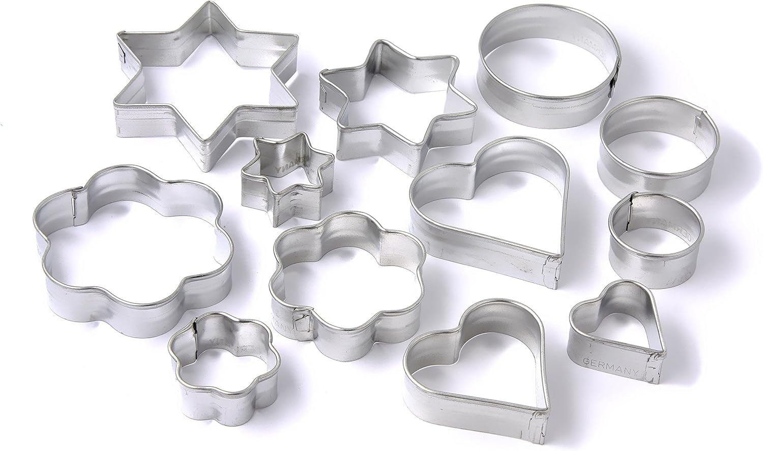 Zenker Lot de 12 emporte-pièces, biscuits, biscuits et emporte-pièces à fondant, différentes tailles et différents motifs, quantité : 1 x lot de 12