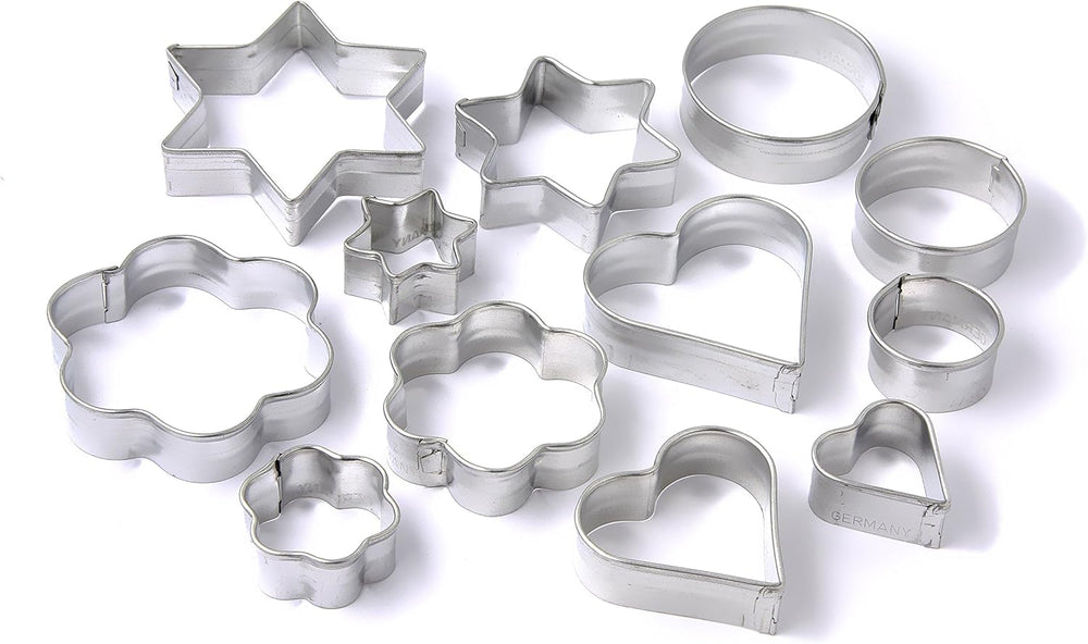 Zenker Lot de 12 emporte-pièces, biscuits, biscuits et emporte-pièces à fondant, différentes tailles et différents motifs, quantité : 1 x lot de 12