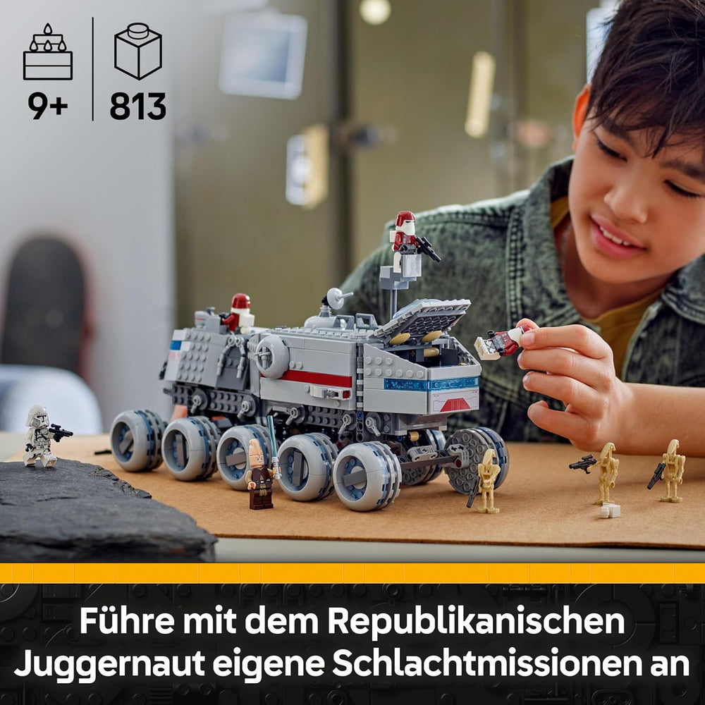 LEGO Star Wars : The Clone Wars Republikanischer Juggernaut - Jeu avec véhicule de transport - Jeu avec lumière - Jeu créatif pour les fans d'enfants et d'enfants - 75413