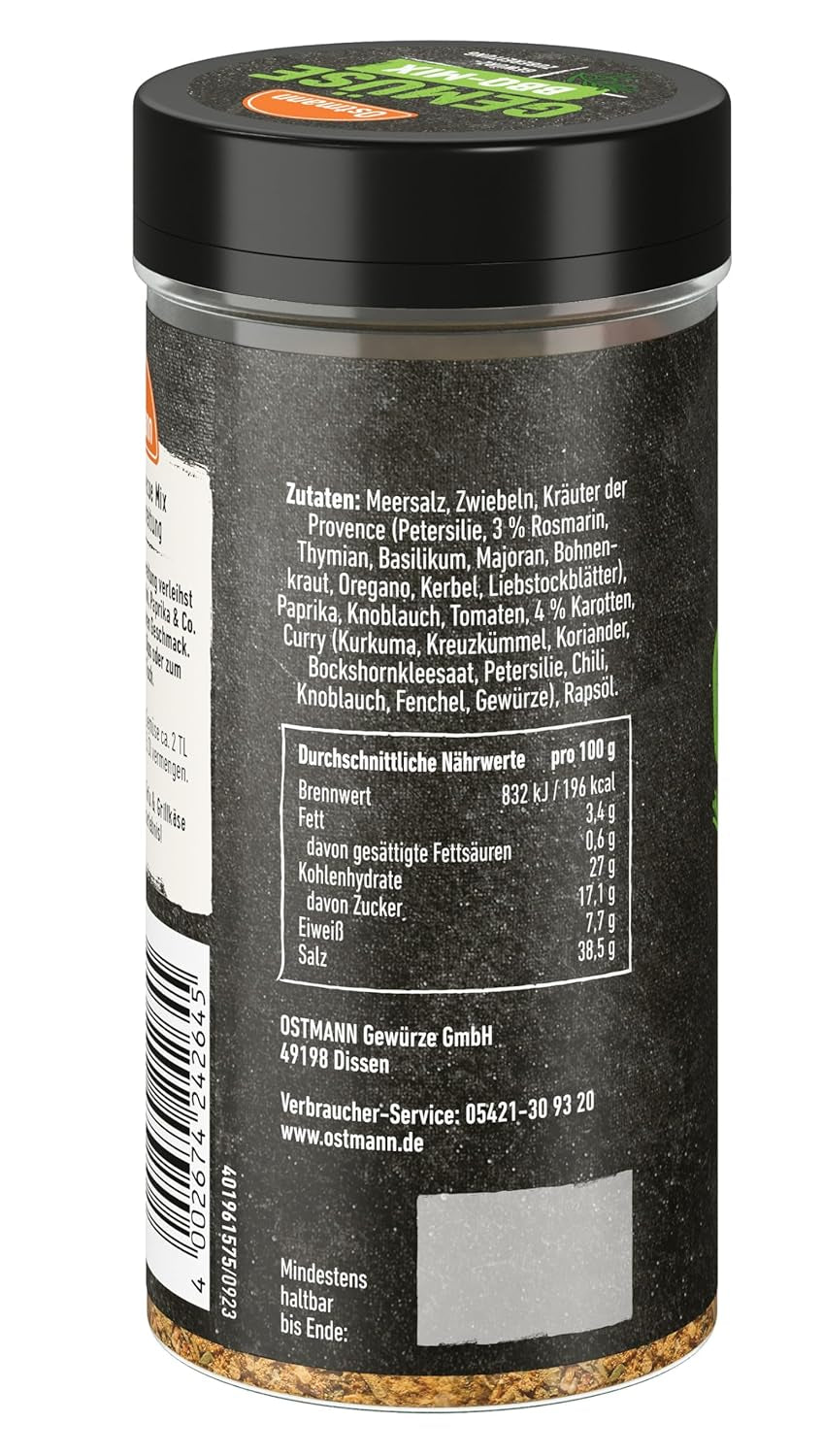 Ostmann Gewürze - Mélange BBQ Gemüse | Gewürzzubereitung für Gemüse | Note méditerranéenne pour les grillades, le tofu et Co. | 120 g dans une passoire