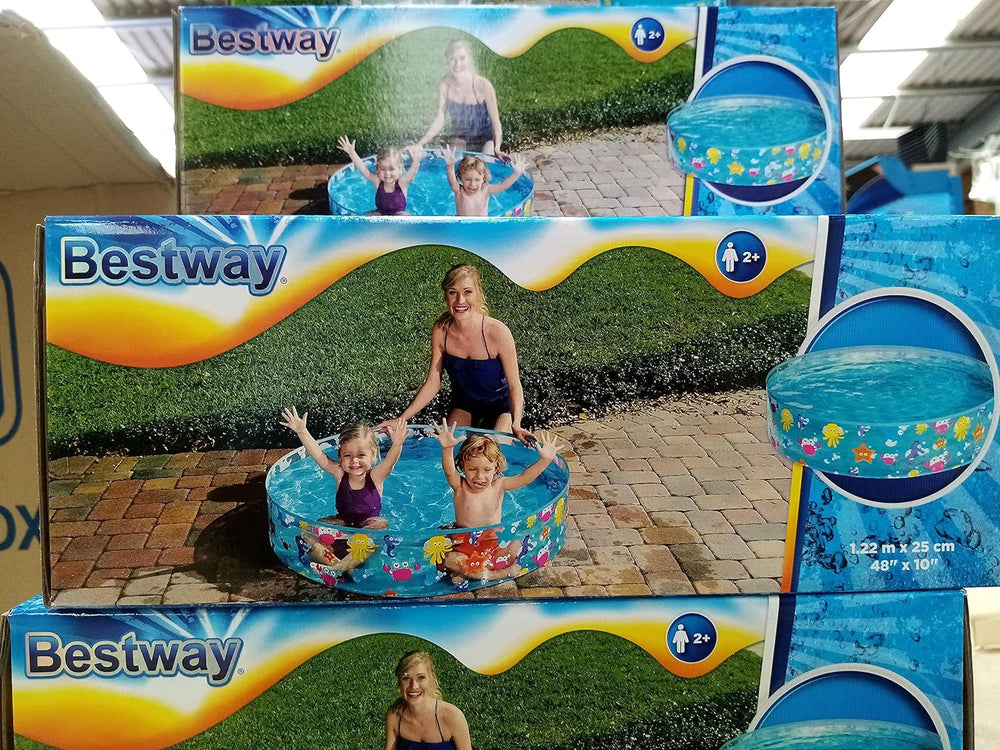 Piscine pour enfants Bestway FillN Fun, Sparking Sea, 122 x 25 cm, BW55028, Multicolore, 122 x 122 x 25 cm