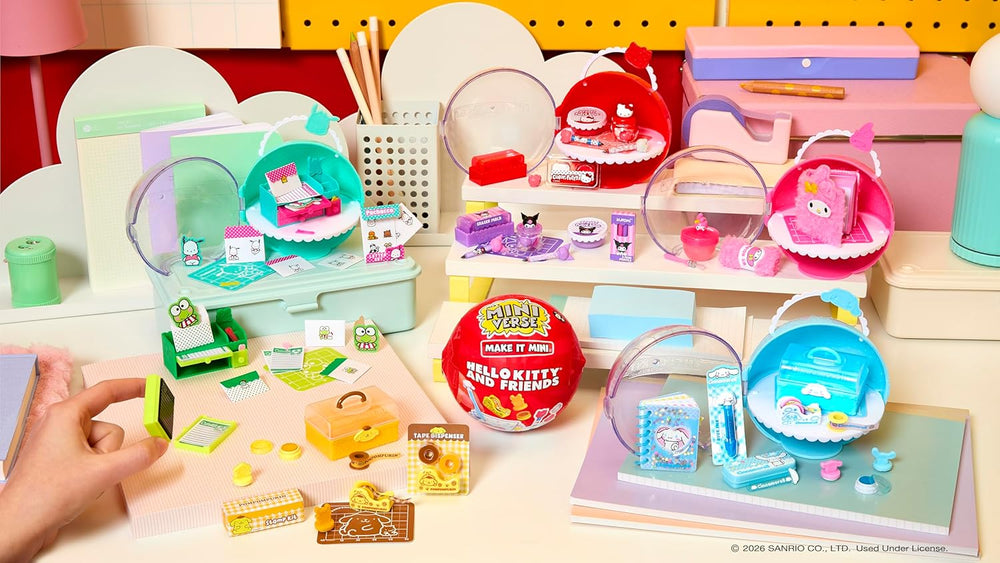 Miniverse MGA Make It Mini Hello Kitty and Friends Série 3 – Mini objets de collection, Sanrio, répliques rétro, papeterie, travaux manuels, bricolage, pour collectionneurs et enfants à partir de 8 ans