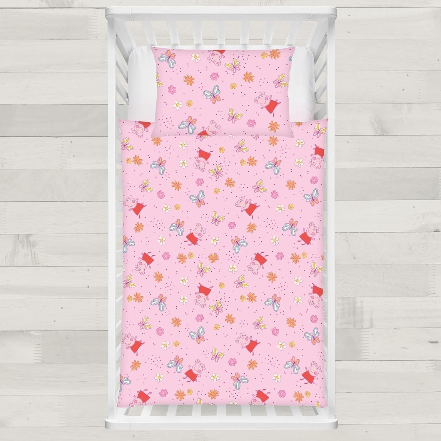 Parure de lit enfant Peppa Pig, 100 x 135 cm et 40 x 60 cm, literie en coton - enfant Naty Shop