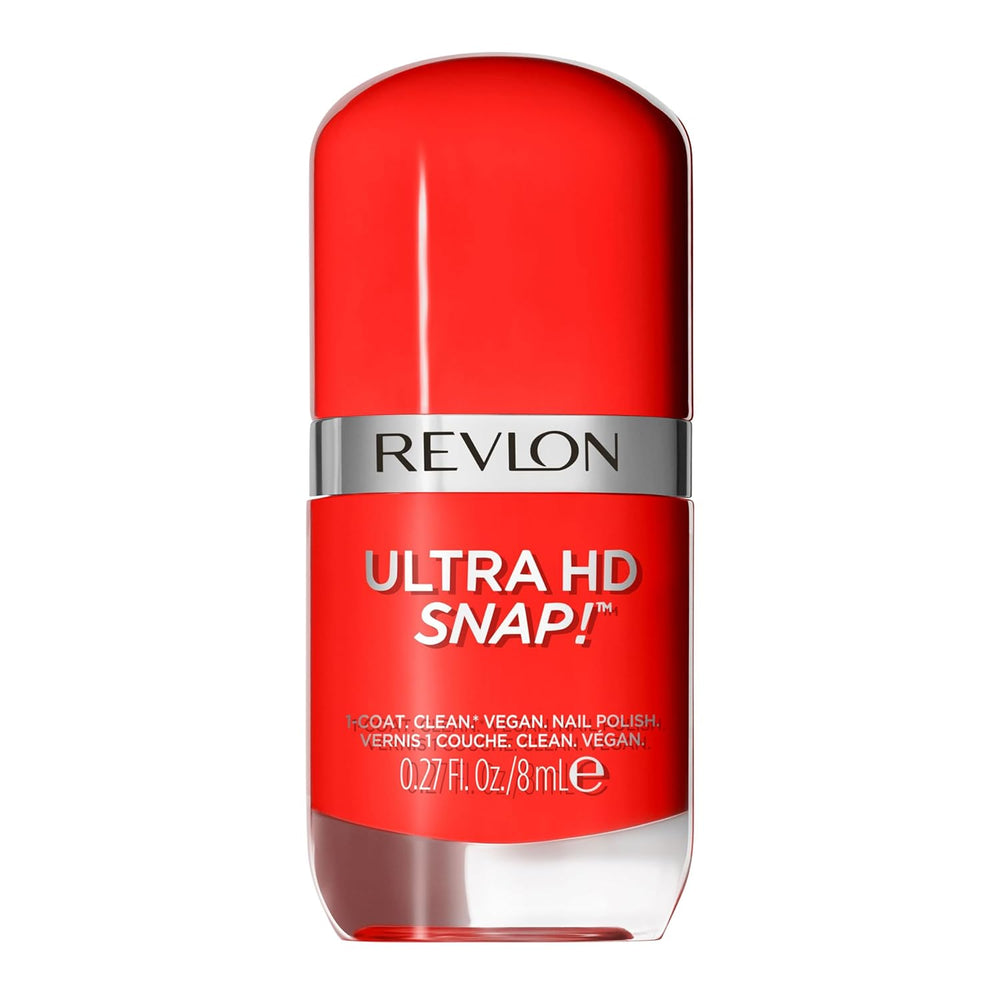 Revlon Ultra HD Snap Vernis à ongles longue durée Formule végétalienne Séchage rapide Une couche Couleur à couverture complète (8 ml) Hot Stuff (007) Unisexe