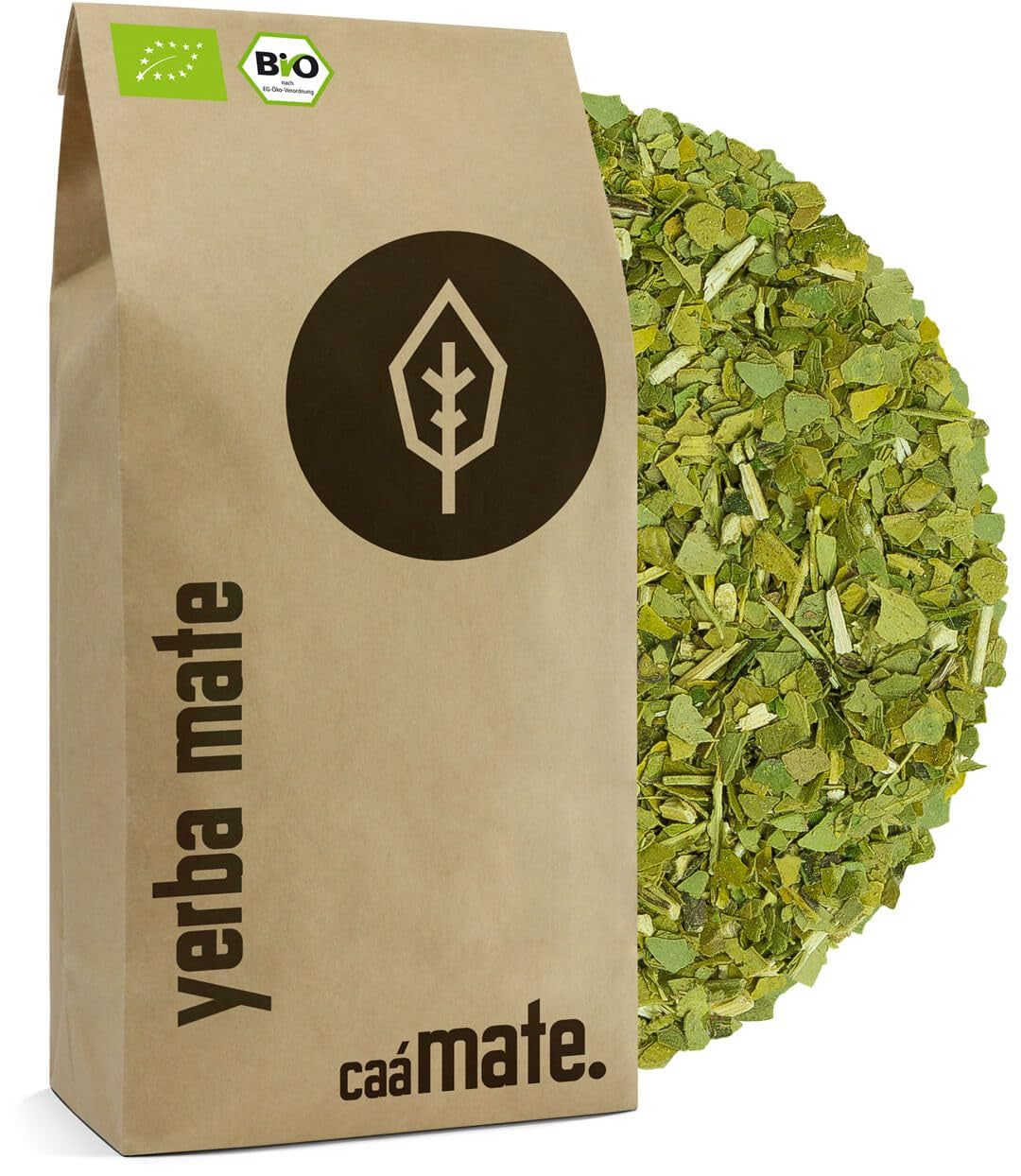 Thé Yerba Mate BIO 1 kg ● Original ● Mûr ● Non torréfié ● Séché à l'air ● Sans fumée ● Sans plastique ● Commerce équitable ● Thés maté à base de feuilles de maté, de morceaux de maté et de poudre de feuilles de maté ● DE-ÖKO-006