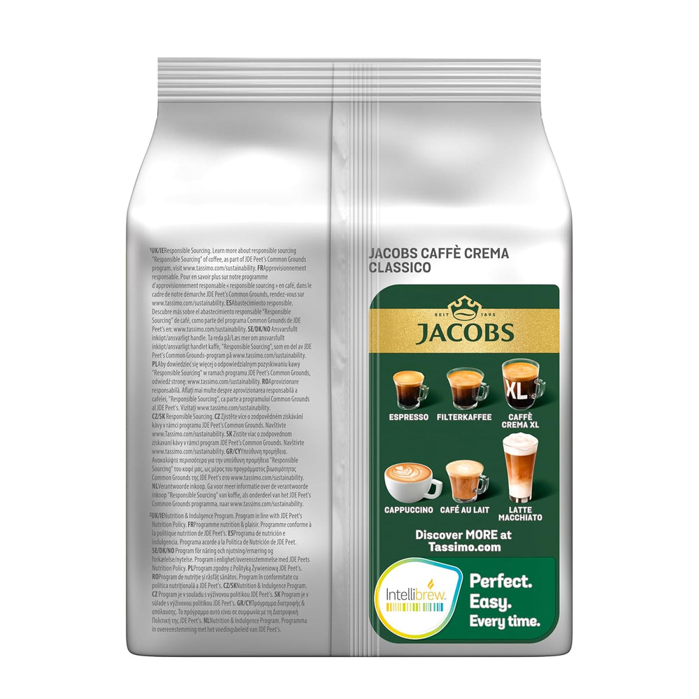 Tassimo Kapseln Jacobs Caffè Crema Classico, 5 x 16 tampons, 80 Kaffeekapseln