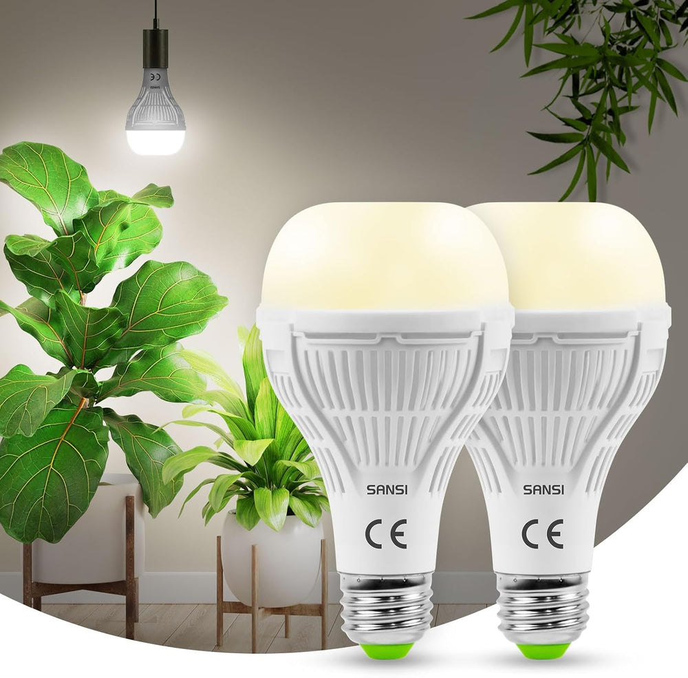 SANSI Lampe de culture LED à spectre complet 30 W pour plantes d'intérieur, équivalent 250 W PPFD E27 élevé, 4000 K, 660 nm, angle de faisceau de 60 °, lampe de culture pour semis, légumes, fleurs, culture hydroponique