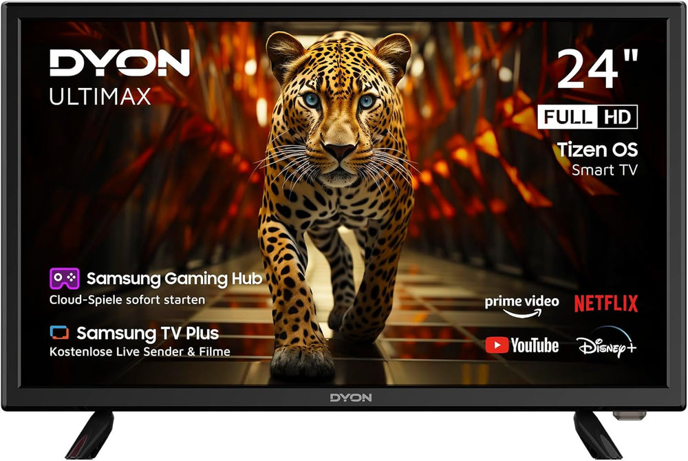 DYON ULTIMAX 32H-TI-W - Televizor inteligent HD de 32 inch (80 cm) cu sistem de operare Samsung Tizen, tuner triplu (DVB-C/-S2/-T2), Samsung Smart Hub, Prime Video, Netflix, Disney+ [2025]