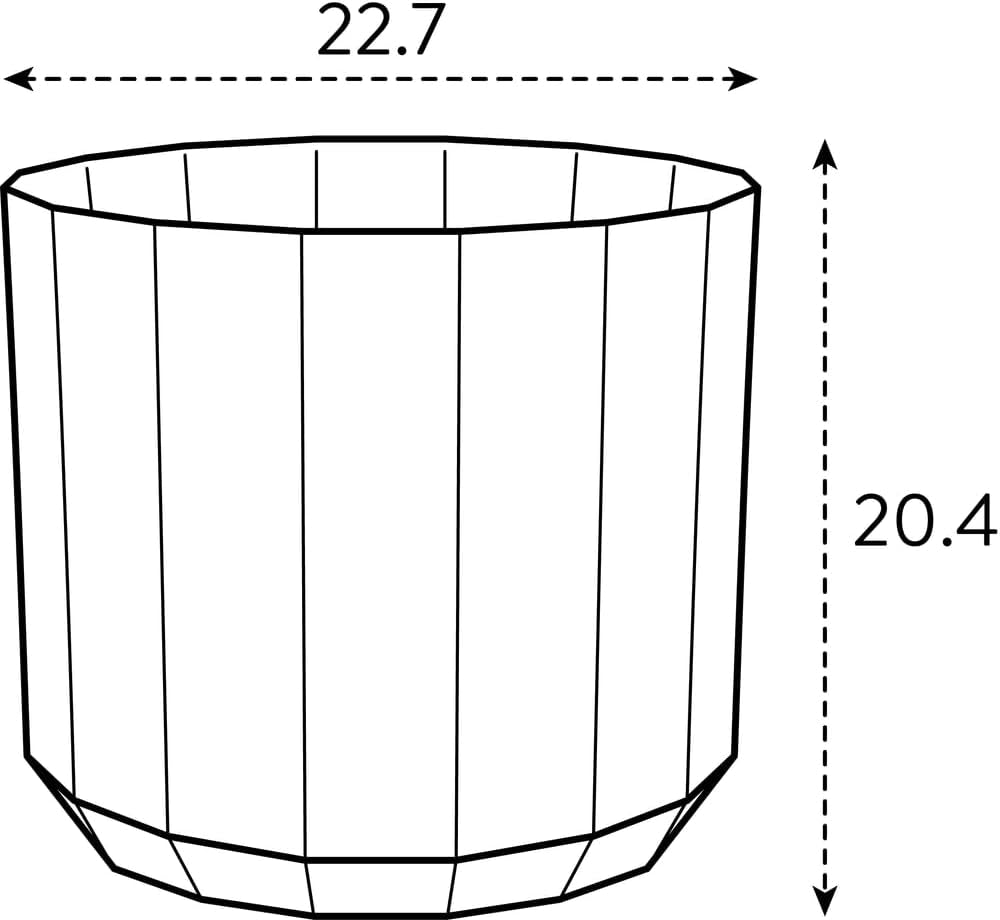 Pot rond elho Facet 23cm - pour l'intérieur - 100% plastique recyclé - Ø 22,7 x H 20,4 cm - Rose/Rose amande