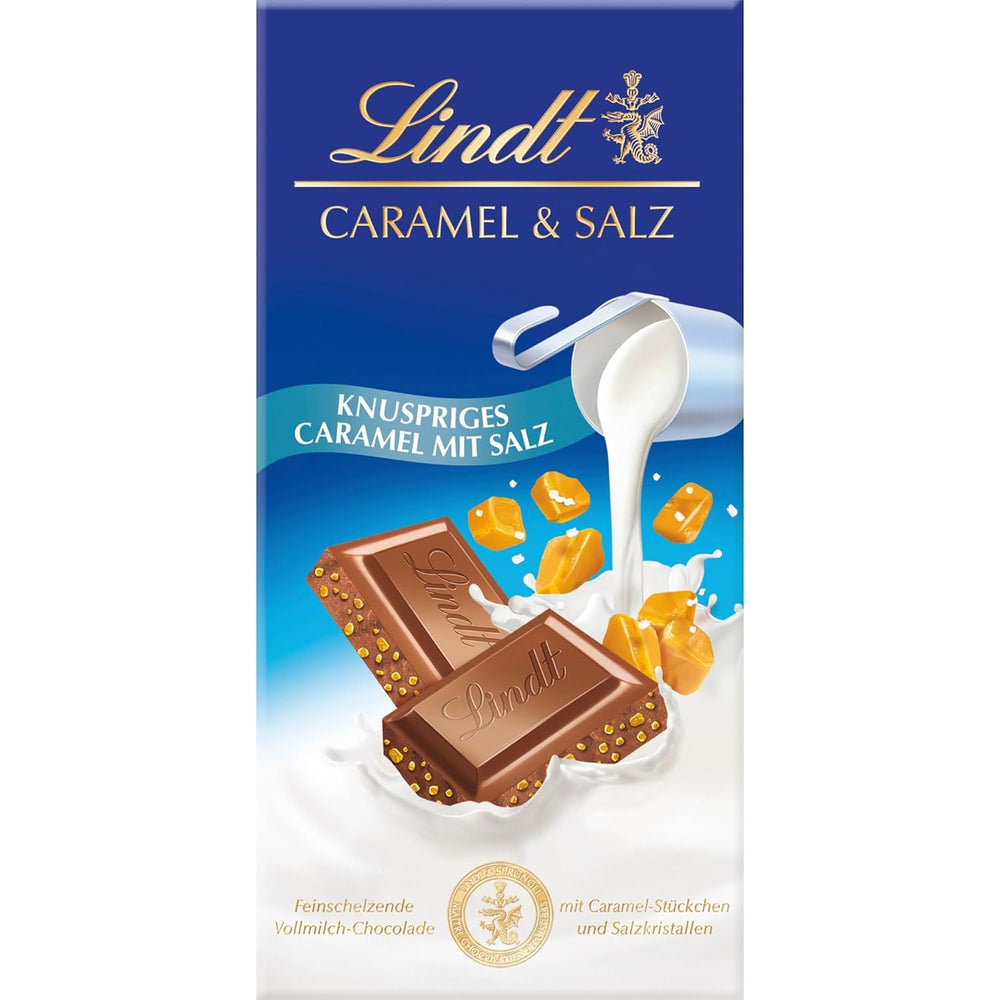 Chocolat Lindt | Barre de chocolat au lait et aux noisettes | 100g | Chocolat au lait onctueux et fondu avec des morceaux de noisettes croquants | Barre de chocolat