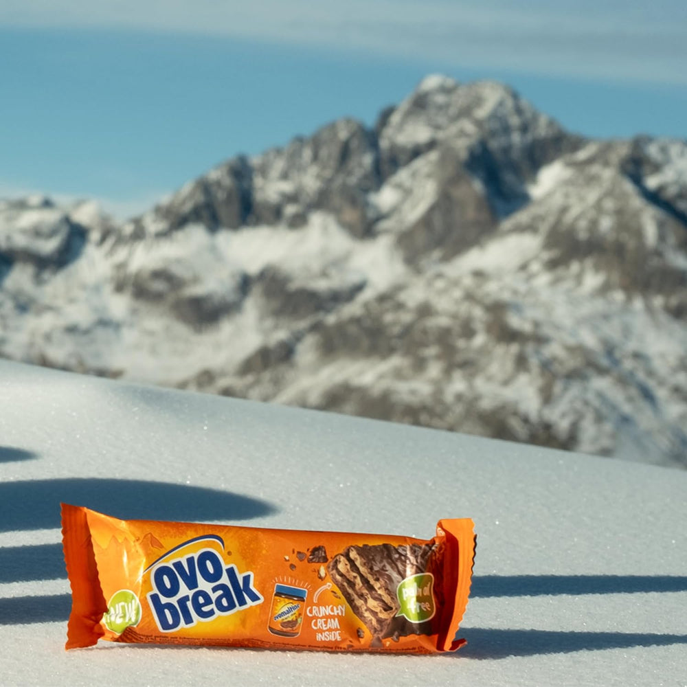 Ovomaltine OVO BREAK Gaufrette et Barre de Chocolat - une collation croustillante au goût incomparable de notre populaire Crème Crocante, naturellement sans huile de palme (4 x 39g)