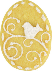 Dr. Oetker Éplucheur d'œufs, comprenant 4 modèles décoratifs de la série Golden Easter, un moule à biscuits et à biscuits (couleur : argent, blanc), quantité : 1 x ensemble de 5 pièces
