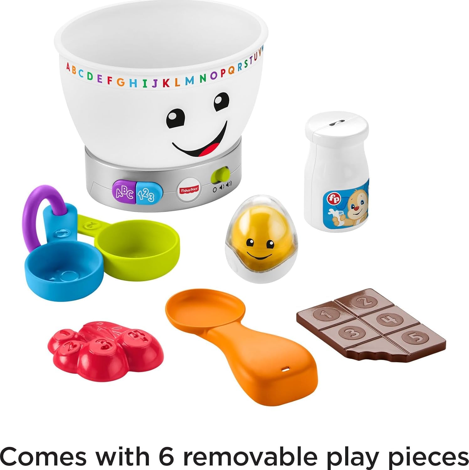 Fisher-Price Laugh & Learn jucărie de învățare pentru copii, bol de amestecare a culorilor magice cu muzică și lumini pentru copii cu vârsta de peste 6 luni, GJW20 Jucarii Bebe Naty Shop