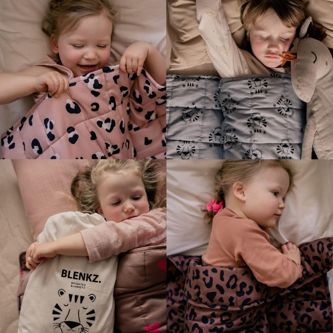 Couverture pondérée pour bébé | 3,5 kg | 100X150Cm | Couverture thérapeutique | Couvertures lestées | Couverture épaisse (visage de tigre bleu, 3,5Kg-100X150 Cm) Lits et Couvertures BLENKZ.