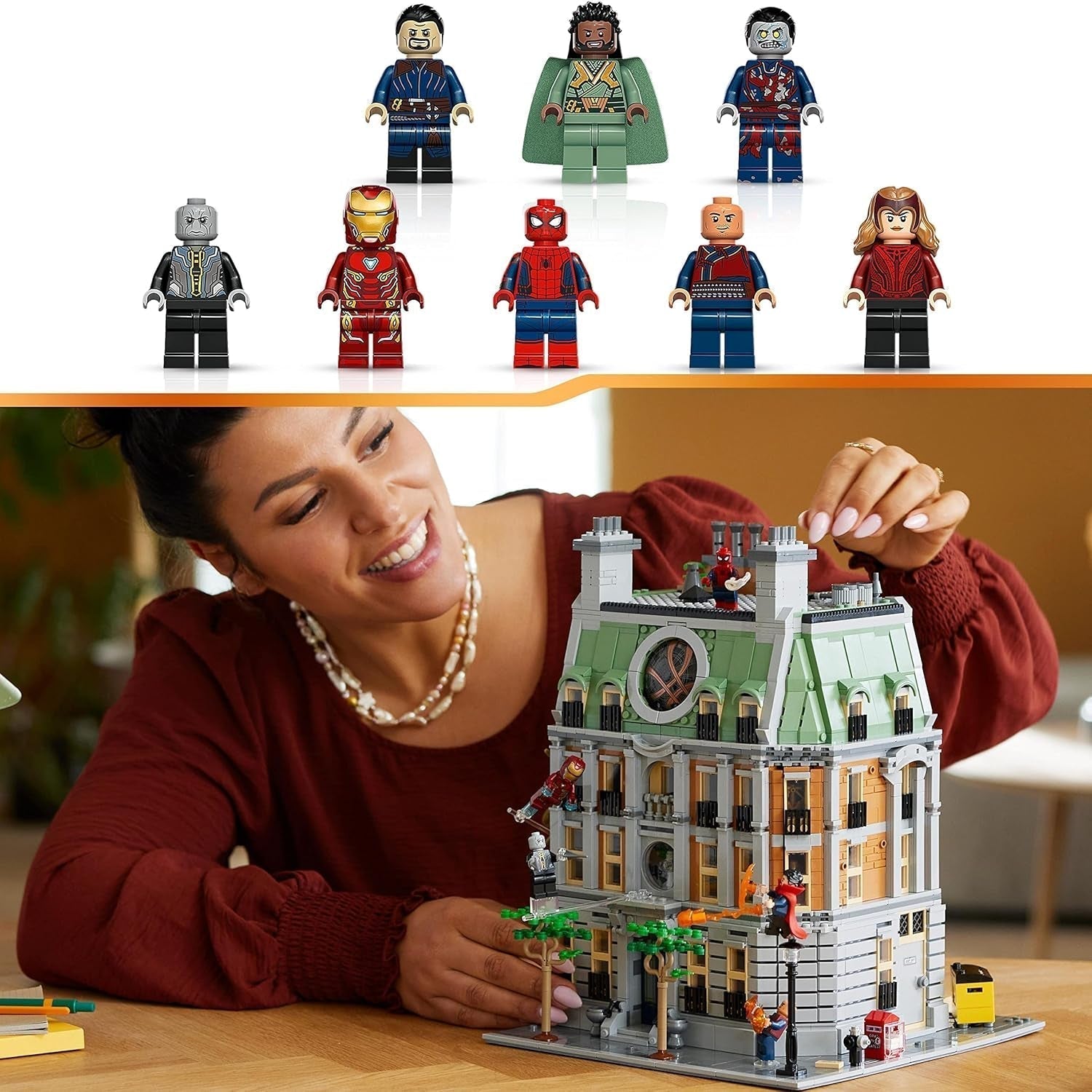 LEGO Marvel Sanctum Sanctorum - Ensemble de construction modulaire à 3 étages avec figurines de Docteur Strange et Iron Man Avengers : Endgame Toy House Fan à collectionner Décoration de grande pièce 76218 Jeux de construction Besuche den LEGO-Store