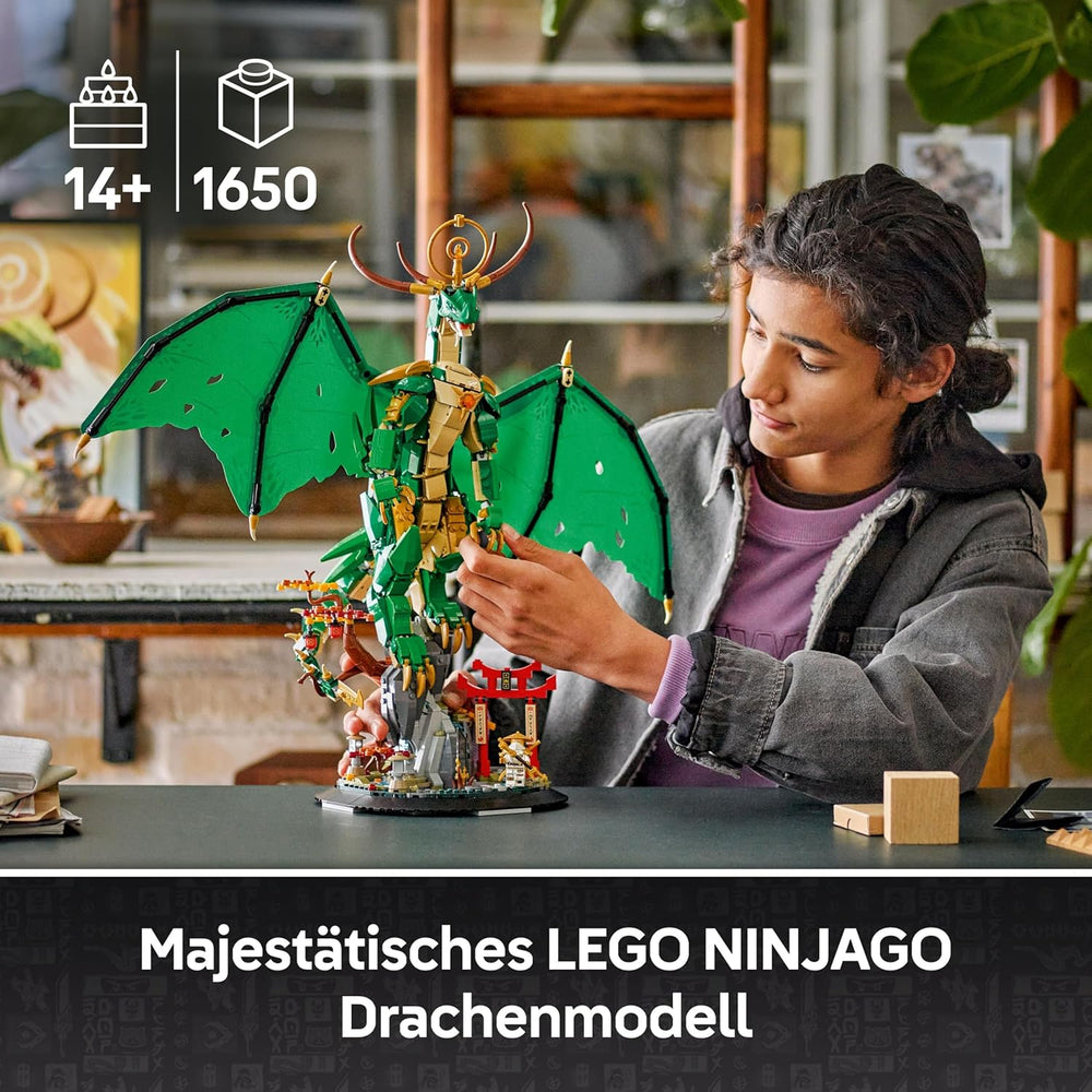 LEGO NINJAGO Wächterdrache Bauset - Avec Drachenfigur, Meister Wu Minifigur & Ständer - Jeu de construction pour jeunes à partir de 14 ans et adolescent 71847