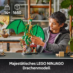 LEGO NINJAGO Wächterdrache Bauset - Avec Drachenfigur, Meister Wu Minifigur & Ständer - Jeu de construction pour jeunes à partir de 14 ans et adolescent 71847