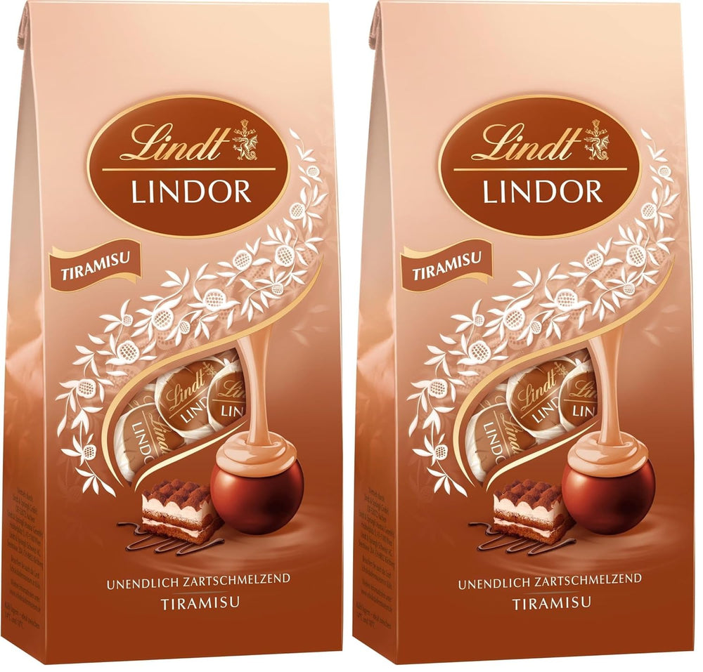 Chocolat Lindt | Sac Tiramisu LINDOR | 137g | 11 boules de chocolat au lait fourrées au tiramisu fondant | Cadeau de chocolat