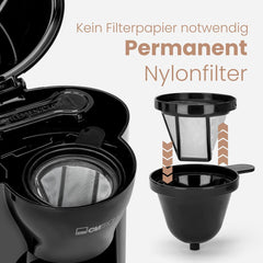 Cafetière Clatronic® 1 tasse | Machine à expresso parfaite pour les célibataires | Machine à expresso avec filtre, avec tasse en céramique | Petite machine à expresso avec filtre, idéale pour les voyages | KA 3356