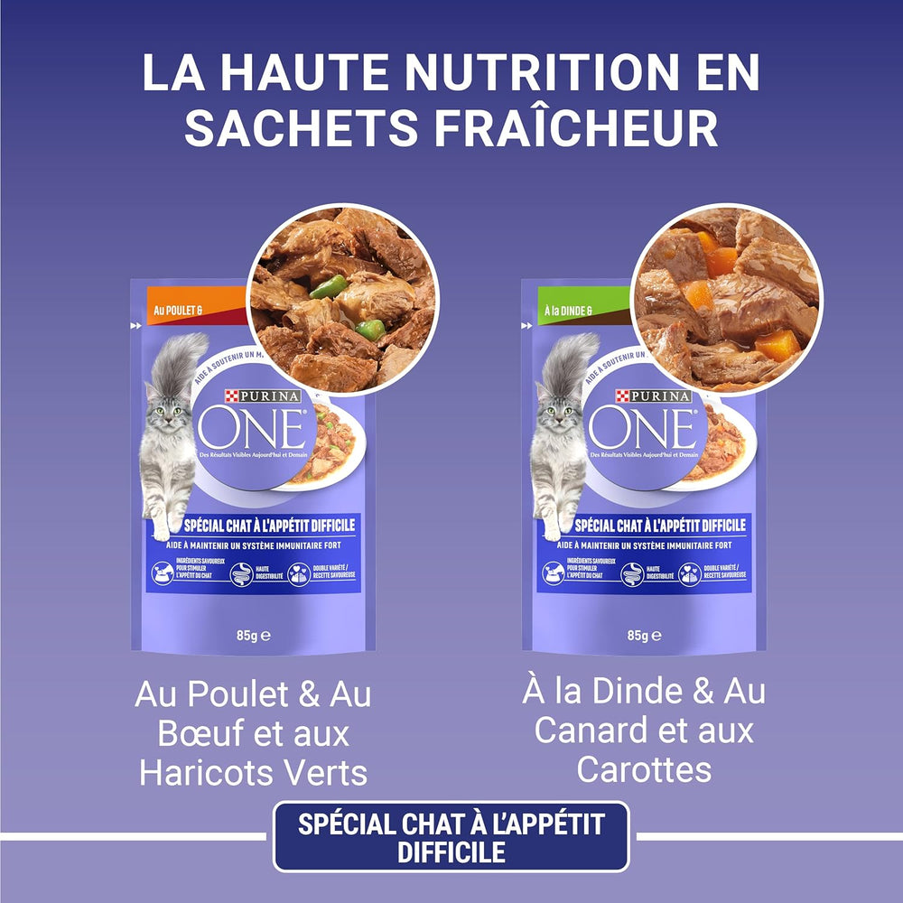 Purina One - Pâtes spéciales en sauce couenne/cuisson/entrée et dinde pour petits plats avec appétit, 340 g