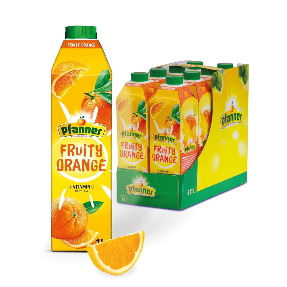 Pfanner Fraise Nectar de Fruits (8 X 1 Litre) - 30% de Fruits - Boisson à la Fraise Naty Shop Fruity Orange