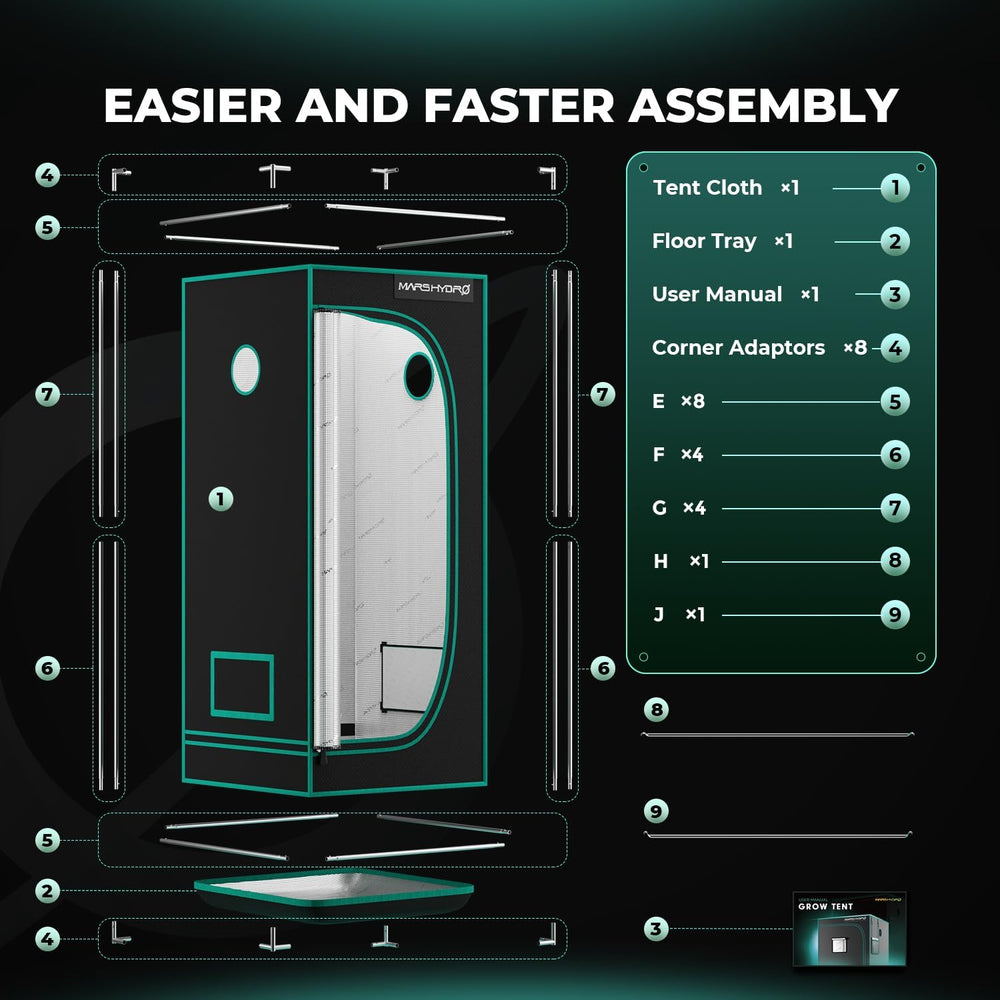 MARS HYDRO Tente de culture 60 x 60 x 140 cm, tente de culture intérieure, tentes de culture en Mylar réfléchissant pour culture hydroponique, plateau inférieur amovible pour espace de culture des plantes