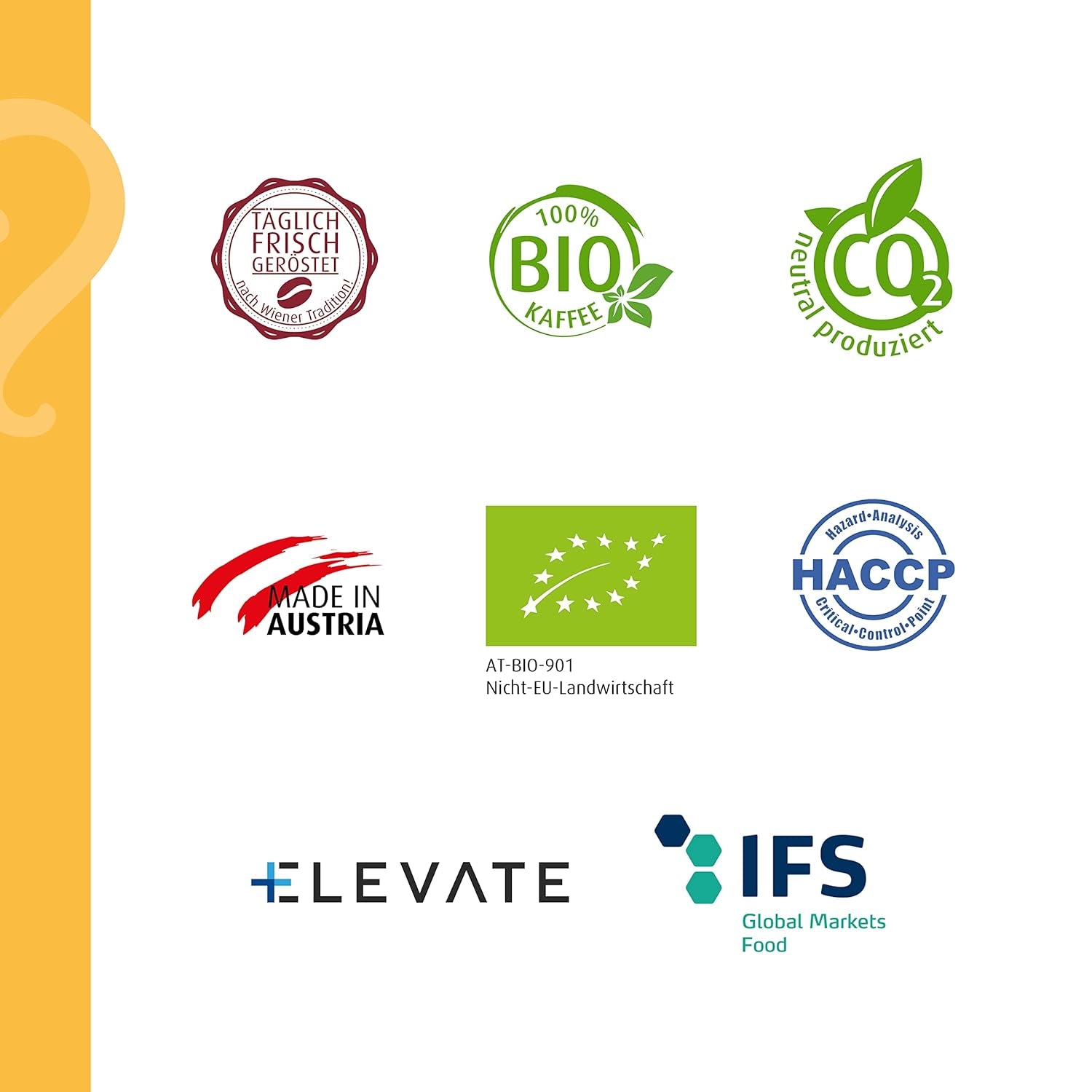 Café Helmut Sachers - Crème, Force 4/5, 100% Arabica, grains de café entiers, 6 x 500g