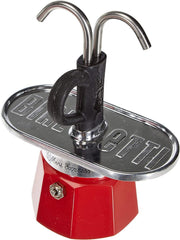 Bialetti - Mini Express Kandisky: Set Moka include aparat de cafea pentru 2 cești (90ml) + 2 cești de espresso, roșu, aluminiu