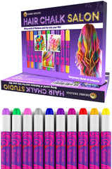 Desire Deluxe Craie à cheveux pour filles, 10 stylos de coloration lavables pour carnaval, 3 4 5 6 7 8 9 11 ans Naty Shop
