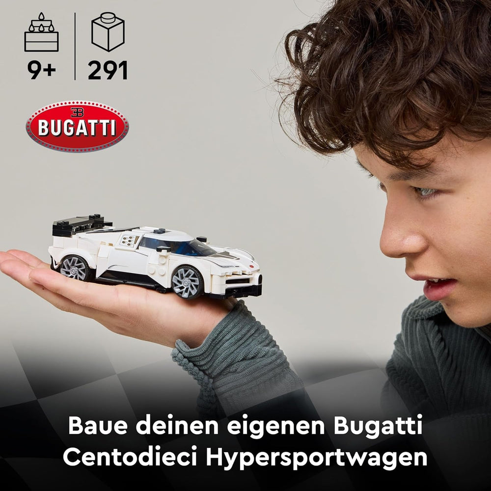 LEGO Speed Champions Bugatti Centodieci Hypersportwagen - Rennauto zum Bauen und Ausstellen - Fahrer Minifigur zum Sammeln - Geschenk für Jungen und Mädchen ab 9 Jahren und Erwachsene 77240