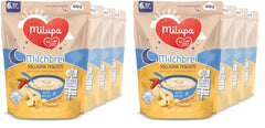 Milupa Milk Porridge Fruits Complets - Porridge pour enfants sans huile de palme, à partir de 6 mois - 4 X 400 G (pack de 2) Mère et Enfant Naty Shop Default Title