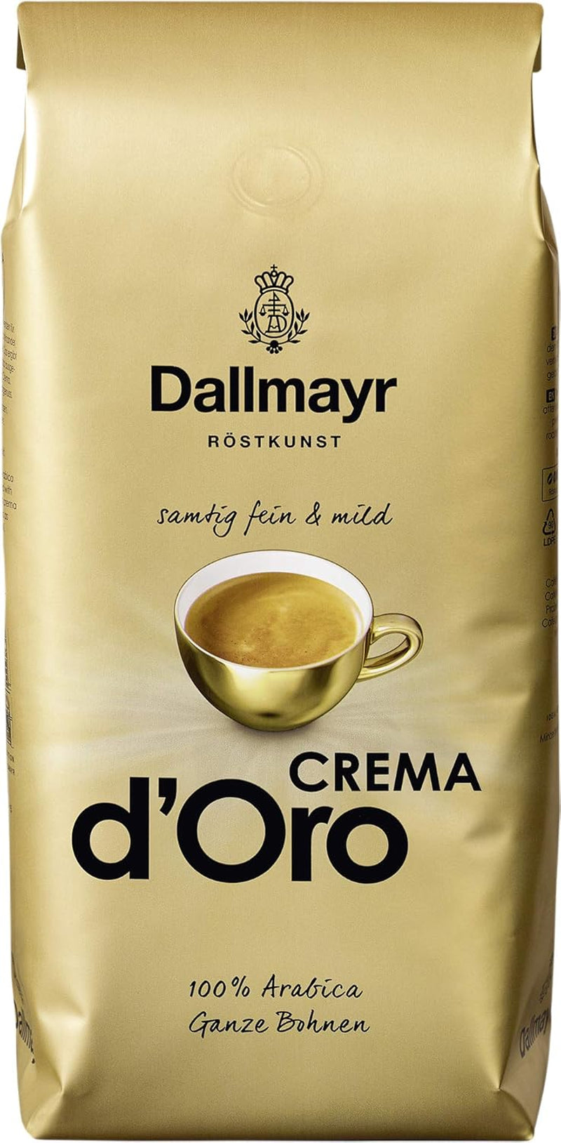 Crema d'Oro Café velouté, doux et fin Pack de 8 grains (8x1000g) - Arabica