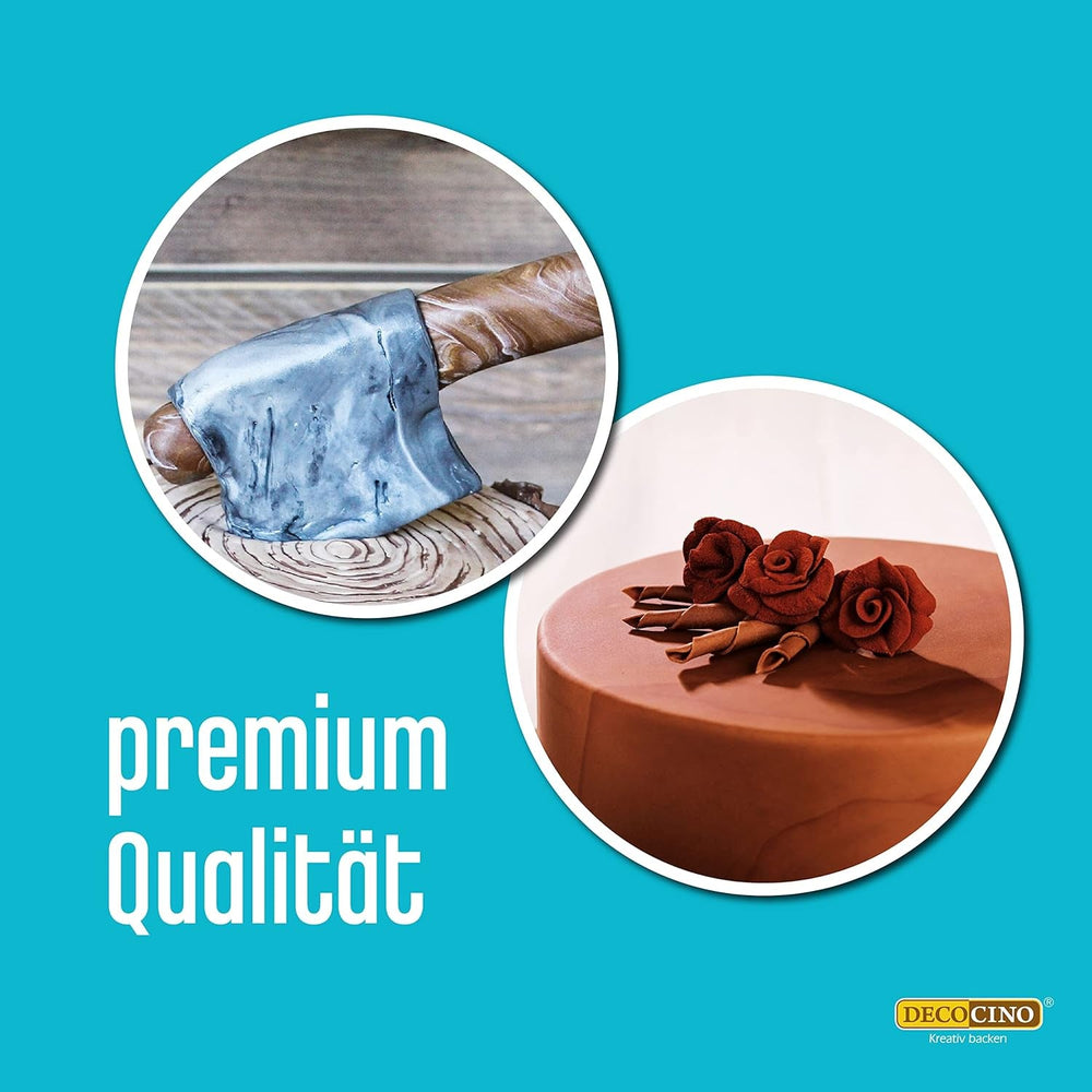 DECOCINO Fondant Schoko – 250 g – Idéal pour verzieren von Kuchen, torten, cupcakes – Palmölfrei & Vegan Glazes et Decor Naty Shop