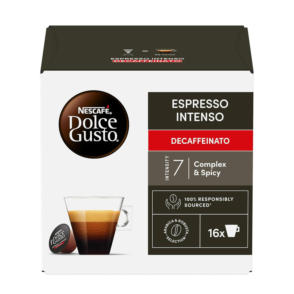 Nescafé Dolce Gusto Café Dolce Gusto Espresso Intenso Desc. | Nestlé Pack 3 Kisten Mit 18 Kapseln,Die Jewelils 16 Einheit(3er Pack)