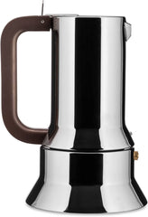 Alessi 9090/6 Espresso avec 6 tasses pour induction, acier inoxydable, argent, 15,5 x 13,5 x 27 cm