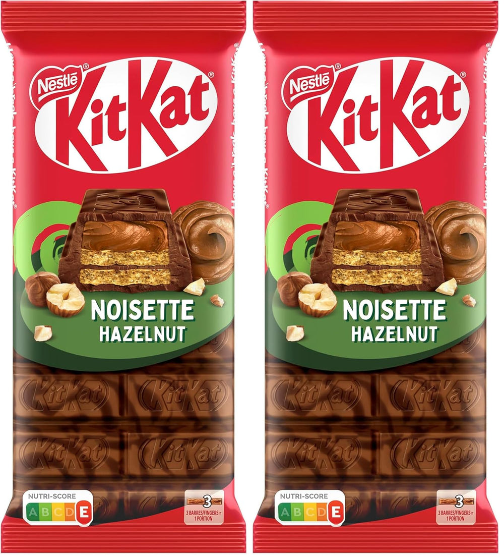 Gaufrette croustillante Nestlé aux noisettes avec garniture crémeuse aux noisettes et couverture de chocolat marbré, paquet de 2 (1 x 99 g)