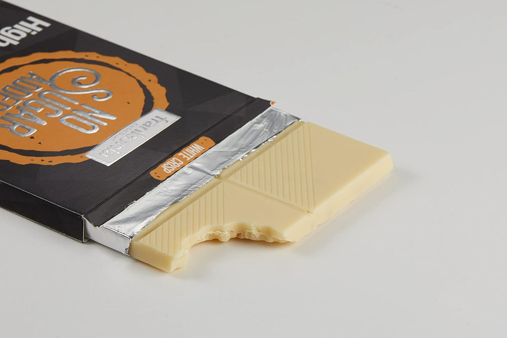 frankonia CHOCOLAT POWER MOTION sans sucre ajouté - Chocolat blanc croquant à haute teneur en protéines et faible en glucides, 90 g